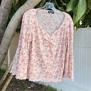 Vintage B.I.Y.A.Y.C.D.A  Floral Top With a Bell Sleeves